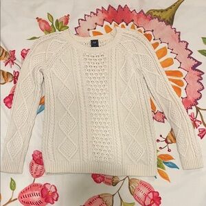 GAP Women's Ivory Cable Knit Sweater